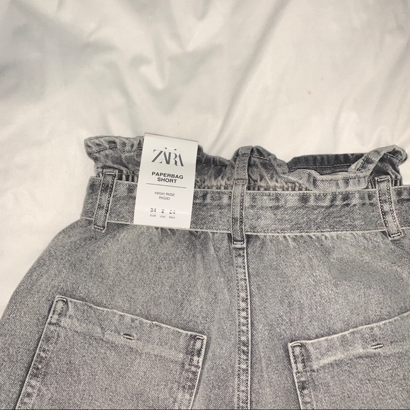 ZARA NWT GRAY HIGH WAIST SHORTS US 2 - Picture 6 of 6